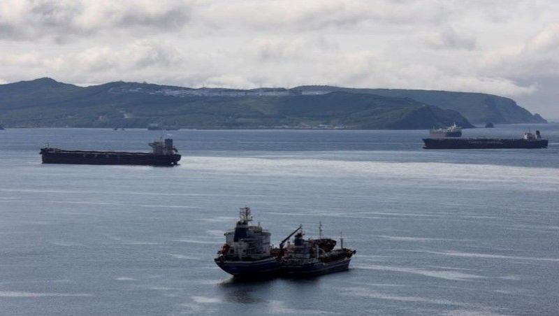Các tàu chở dầu ở Vịnh Nakhodka gần trạm dầu thô Kozmino bên ngoài thành phố cảng Nakhodka, Nga. Nguồn Reuters