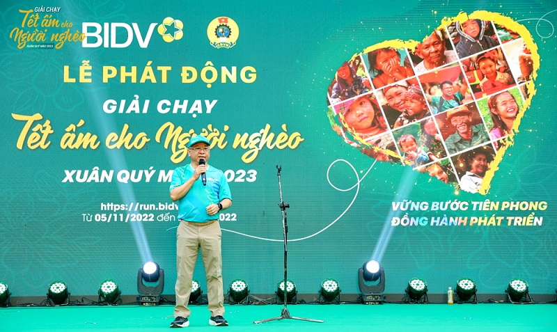 Ông Trần Xuân Hoàng - UVHĐQT, Chủ tịch Công đoàn BIDV, Trưởng Ban Tổ chức Giải chạy phát động chương trình
