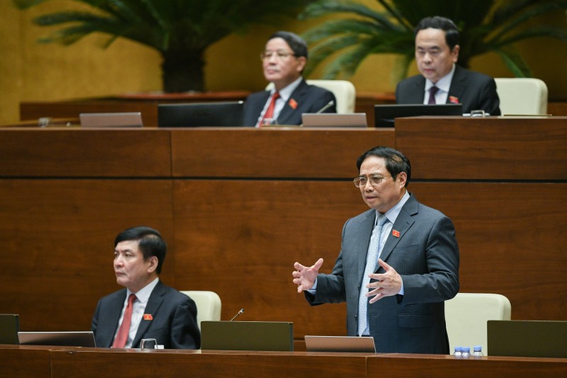 Thủ tướng Chính phủ Phạm Minh Chính phát biểu tại phiên chất vấn và trả lời chất vấn