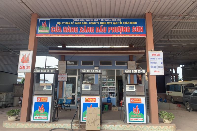 Cửa hàng xăng dầu Phượng Sơn, xã Phượng Sơn, huyện Lục Ngạn tạm ngừng bán hàng