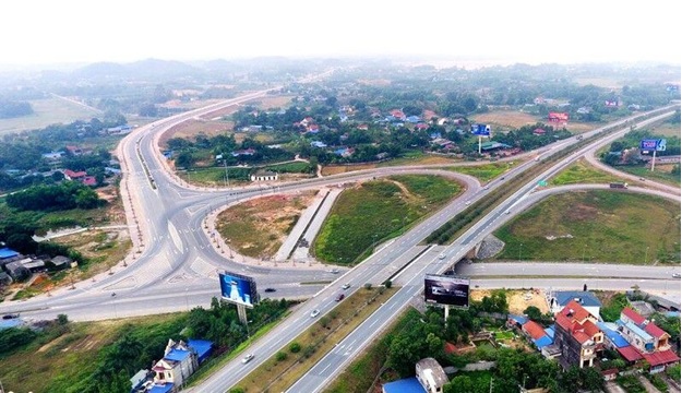 Nút giao Sông Công, cao tốc Hà Nội – Thái Nguyên nối đường dẫn vào khu công nghiệp Sông Công 2 (nguồn ảnh: Việt Nam hội nhập)