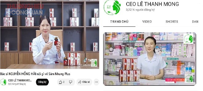 Công ty Thanh Mong sử dụng nhiều hình ảnh bác sĩ, dược sĩ trong các video clip để quảng cáo sản phẩm