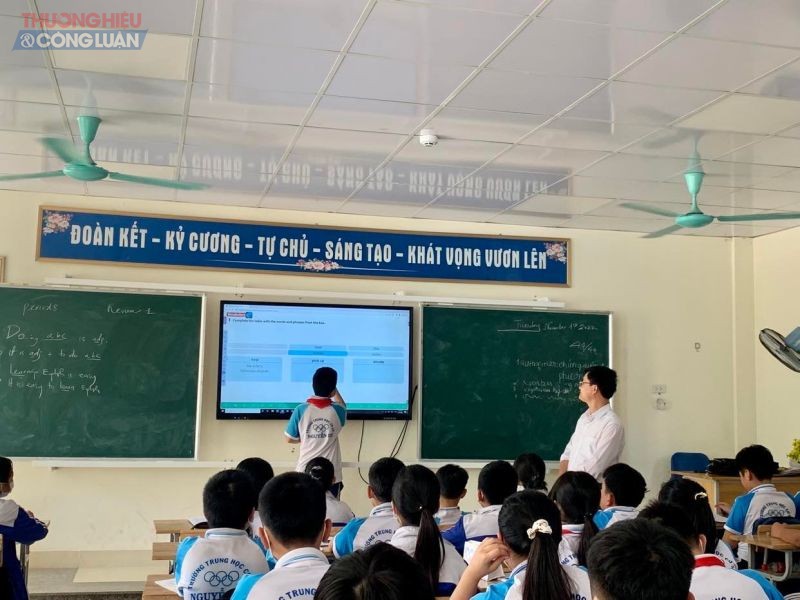 Một tiết học tại trường THCS Nguyễn Du, huyện Quảng Xương, tỉnh Thanh Hoá