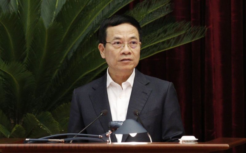 Bộ trưởng Bộ Thông tin và Truyền thông Nguyễn Mạnh Hùng. Ảnh VOV.vn