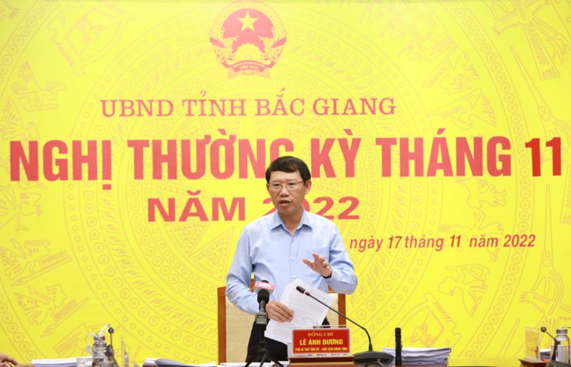 Ông Lê Ánh Dương Phó Bí thư Tỉnh ủy, Chủ tịch UBND tỉnh Bắc Giang kết luận hội nghị