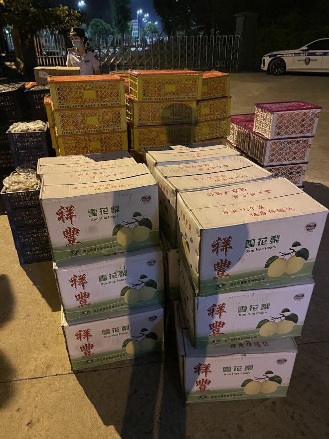 Khoảng 600kg hoa quả không rõ nguồn gốc xuất xứ bị phát hiện tại Quảng Ninh