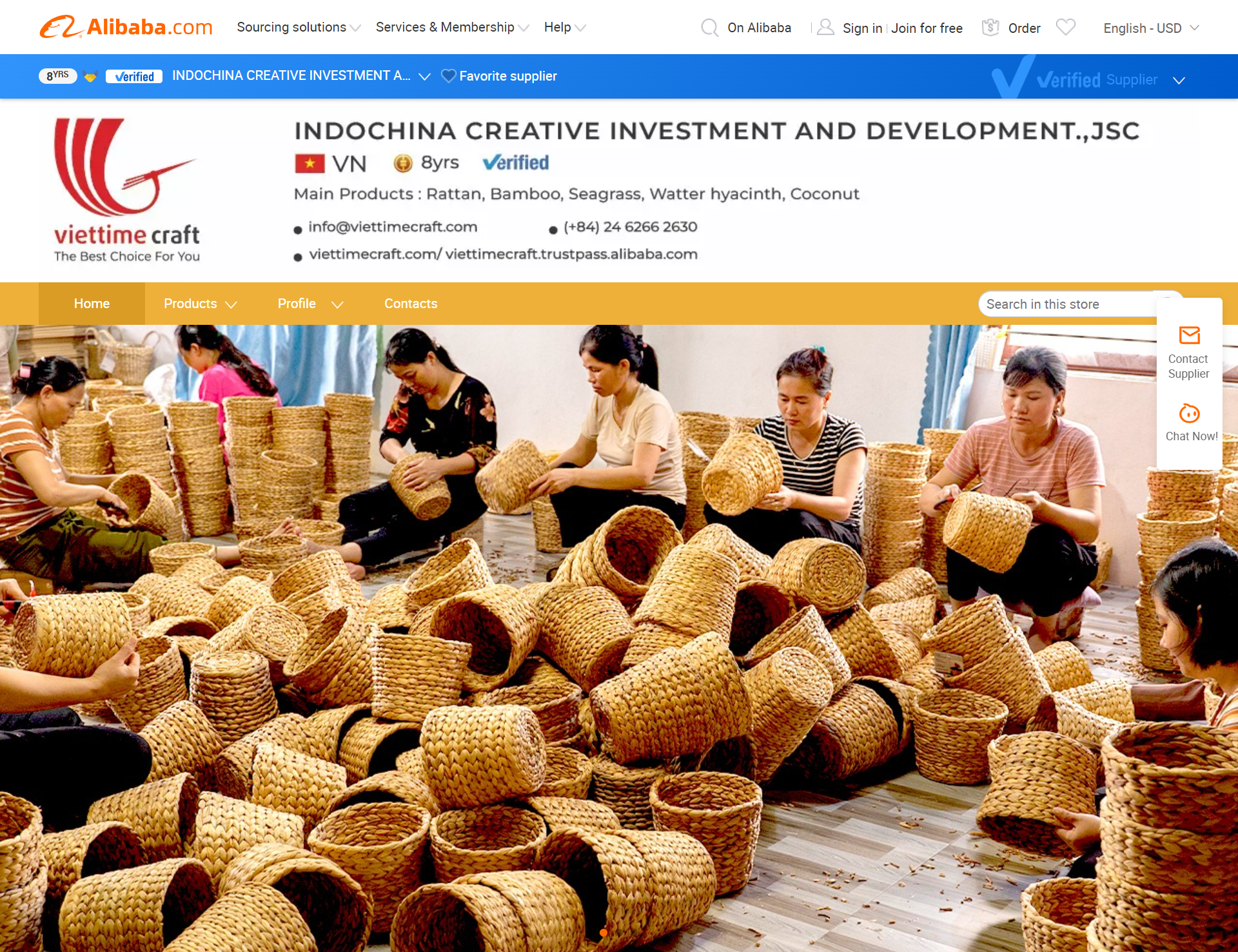 Một trong các Nhà cung cấp được xác minh của Việt Nam thành công trên Alibaba.com là Công ty Cổ phần Đầu tư và Phát triển sáng tạo Đông Dương, với thương hiệu Viettime Craft