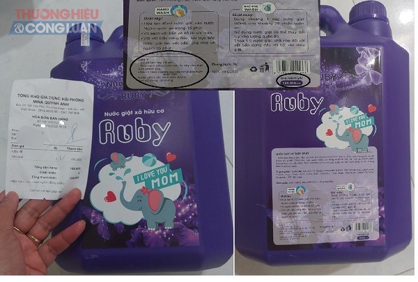 Sản phẩm nước giặt Ruby Việt có giá niêm yết 195.000 đồng