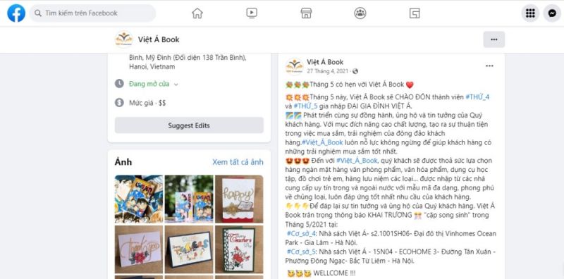 Hiện hệ thống nhà sách Việt Á Book đang hoạt động với 5 cơ sở.