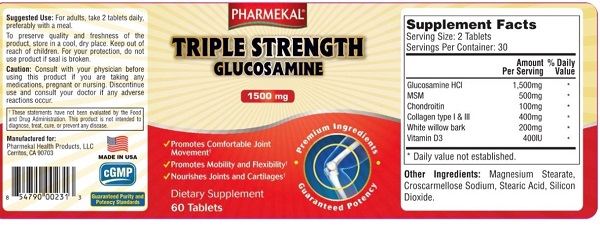 Thực phẩm bảo vệ sức khỏe Pharmekal ® Triple strength Glucosamine 1500MG quảng cáo gây hiểu nhầm như thuốc chữa bệnh