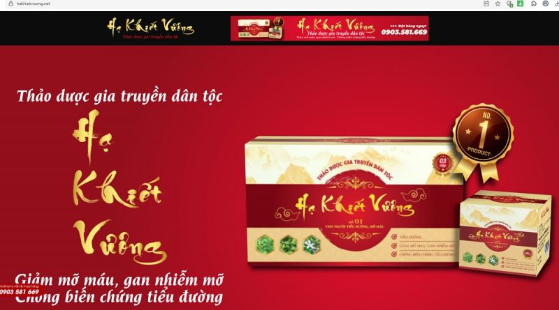Thực phẩm bảo vệ sức khỏe Hạ Khiết Vương vi phạm Luật Quảng cáo