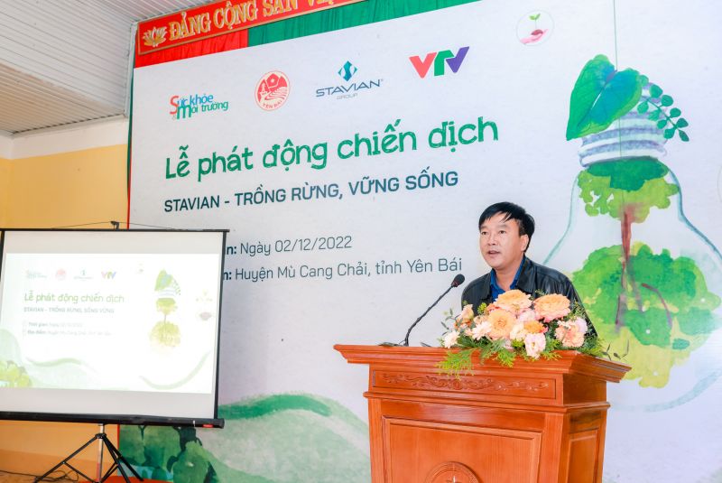 Phó Bí thư, Chủ tịch UBND Huyện Mù Cang Chải ông Lê Trọng Khang phát biểu tại sự kiện