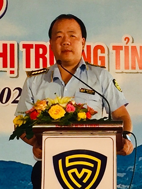 Tổng cục Trưởng Tổng cục QLTT Trần Hữu Linh tuy&ecirc;n bố khởi c&ocirc;ng Dự &aacute;n.
