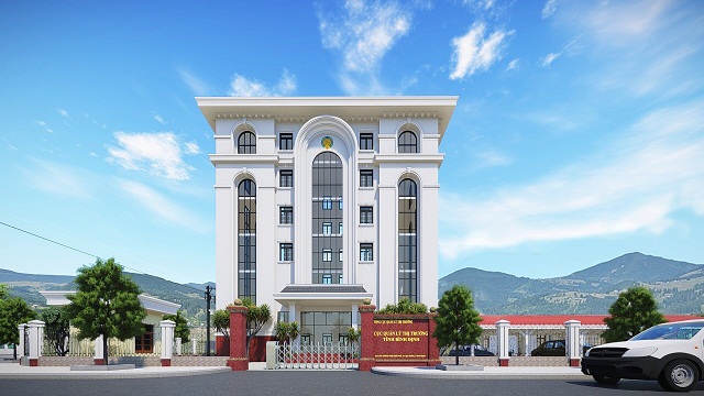 Phối cảnh c&ocirc;ng tr&igrave;nh trụ sở Văn ph&ograve;ng Cục QLTT tỉnh B&igrave;nh Định.