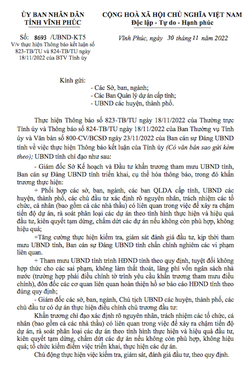 Vĩnh Ph&uacute;c ki&ecirc;n quyết kh&ocirc;ng hợp thức cho c&aacute;c dự &aacute;n sai phạm