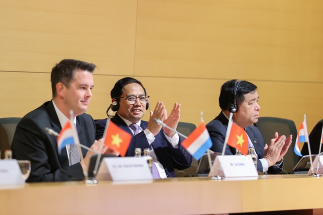 Thủ tướng đánh giá quan hệ Việt Nam-Luxembourg rất năng động, hiệu quả. Ảnh VGP/Nhật Bắc