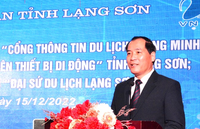 Phó chủ tịch thường trực UBND tỉnh Lạng Sơn, Dương Xuân Huyên phát biểu