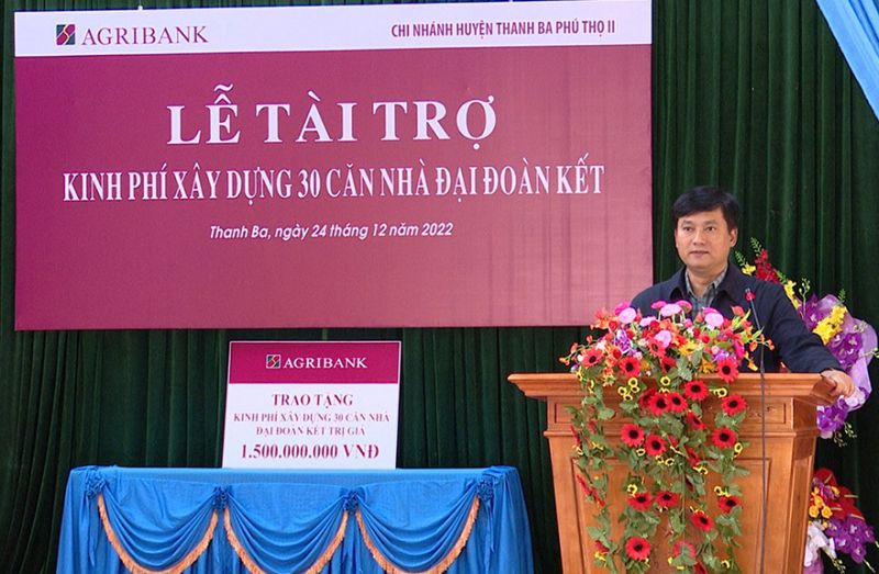 Ông Phạm Toàn Vượng - Tổng giám đốc Agribank phát biểu tại buổi lễ
