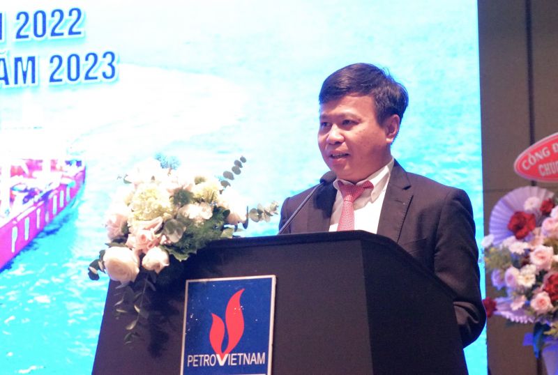 Chủ tịch HĐQT PVTrans Phạm Việt Anh phát biểu tại Hội nghị