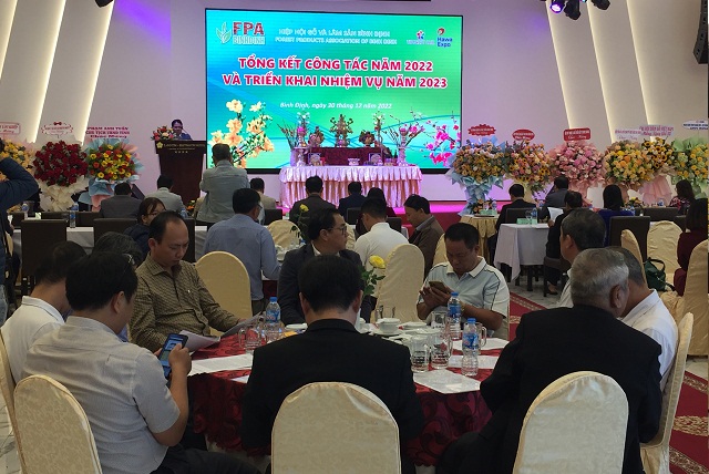 Quang cảnh Hội nghị tổng kết công tác năm 2022 và triển khai nhiệm vụ năm 2023 của FPA Bình Định.