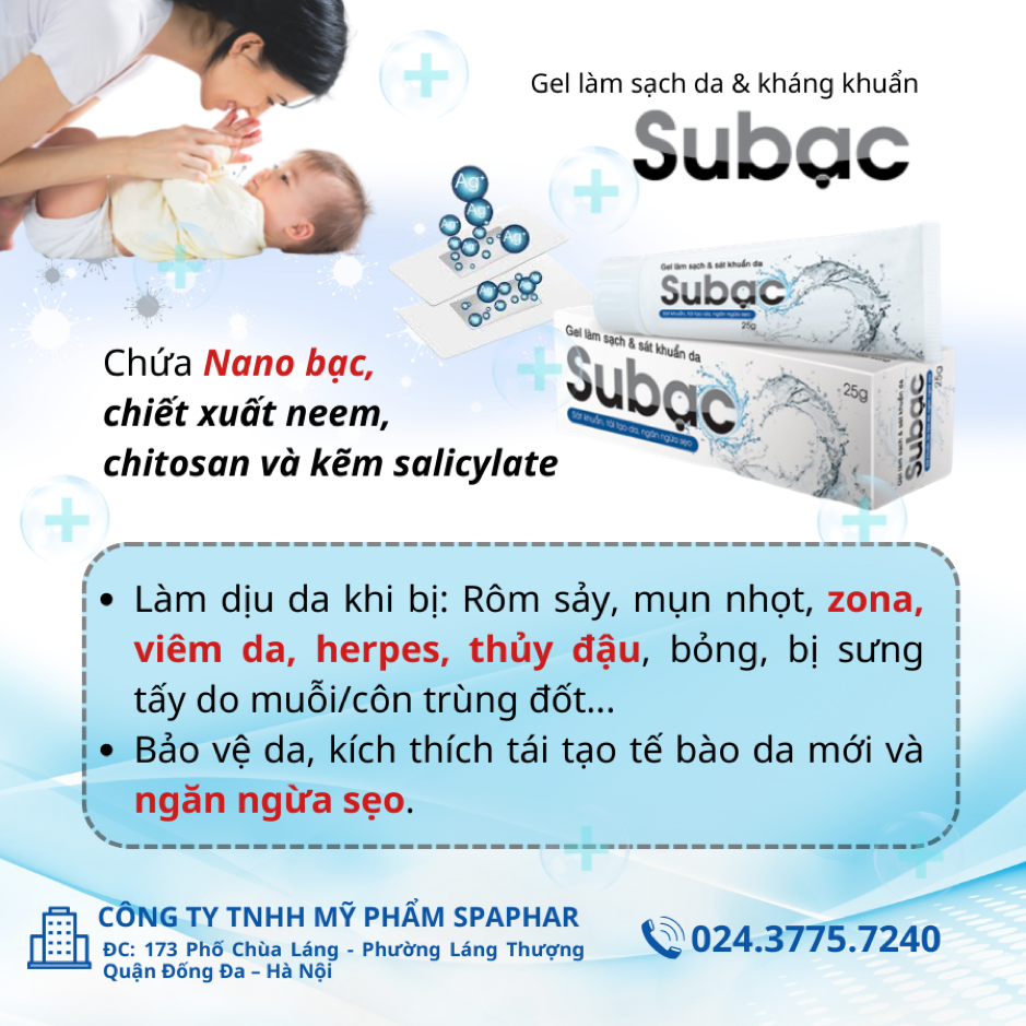 Gel Subạc - Sát khuẩn, tái tạo da, ngăn ngừa sẹo Gel Subạc - Sát khuẩn, tái tạo da, ngăn ngừa sẹo