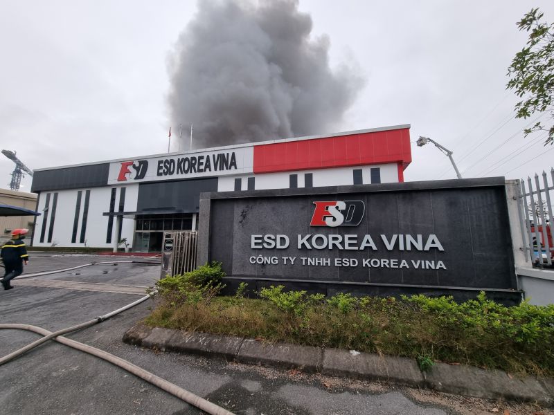 Địa điểm công ty ESD Korea Vina tại KCN Quế Võ (Khu vực mở rộng), Phường Nam Sơn, TP Bắc Ninh (Bắc Ninh) nơi xảy ra đám cháy.