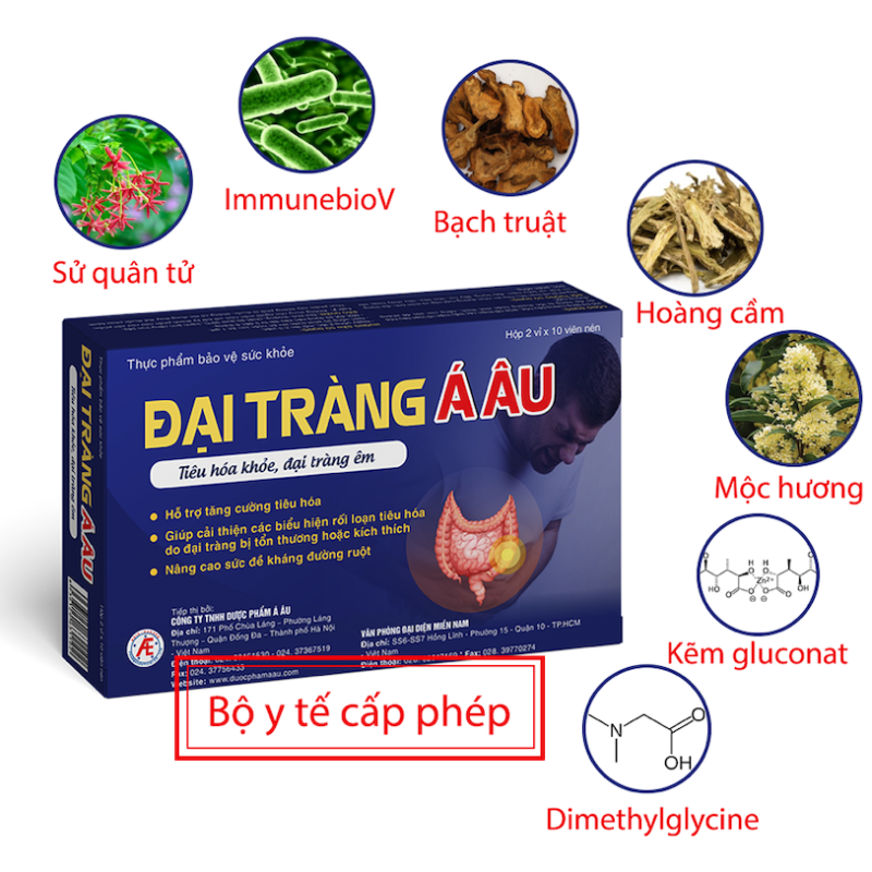 Các thành phần của TPBVSK Đại tràng Á Âu Các thành phần của TPBVSK Đại tràng Á Âu