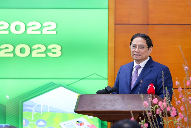 Thủ tướng Chính phủ Phạm Minh Chính dự Hội nghị tổng kết công tác năm 2022, triển khai nhiệm vụ năm 2023 của ngành nông nghiệp và phát triển nông thôn - Ảnh: VGP/Nhật Bắc