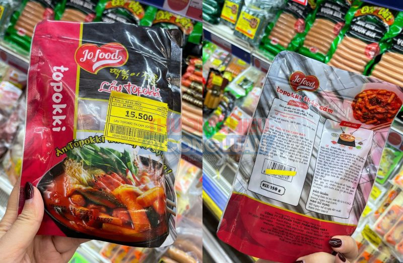 Gói Lẩu Tokpoki đã đến ngày hét hạn sử dụng nhưng siêu thị vẫn bày bán cho khách hàng