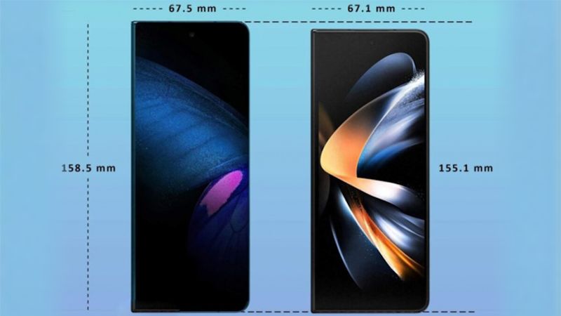 Kích thước củaSamsung Galaxy Z Fold5 so vớiSamsung Galaxy Z Fold4