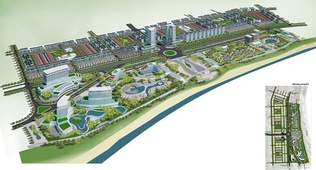 Tổng thể mô hình Dự án  Khu đô thị và du lịch An Quang.