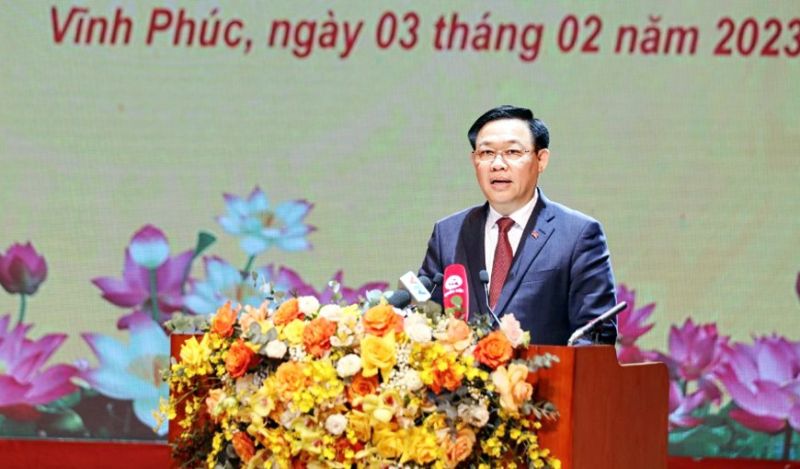 Chủ tịch Quốc hội Vương Đ&igrave;nh Huệ tại buổi lễ