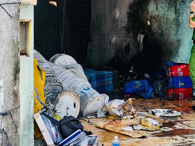 Một g&oacute;c hiện trường vụ hoả hoạn.