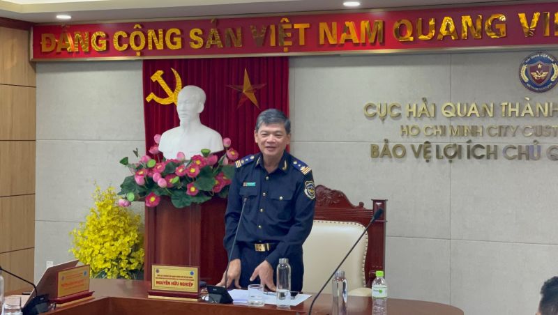 Ông Nguyễn Hữu Nghiệp, Phó Cục trưởng Cục Hải quan TP. Hồ Chí Minh phát biểu tại Hội nghị