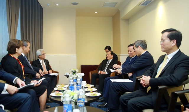 Phó Thủ tướng Trần Lưu Quang tiếp đoàn doanh nghiệp hàng đầu Nhật Bản đang có chuyến thăm Việt Nam - Ảnh: VGP/Hải Minh