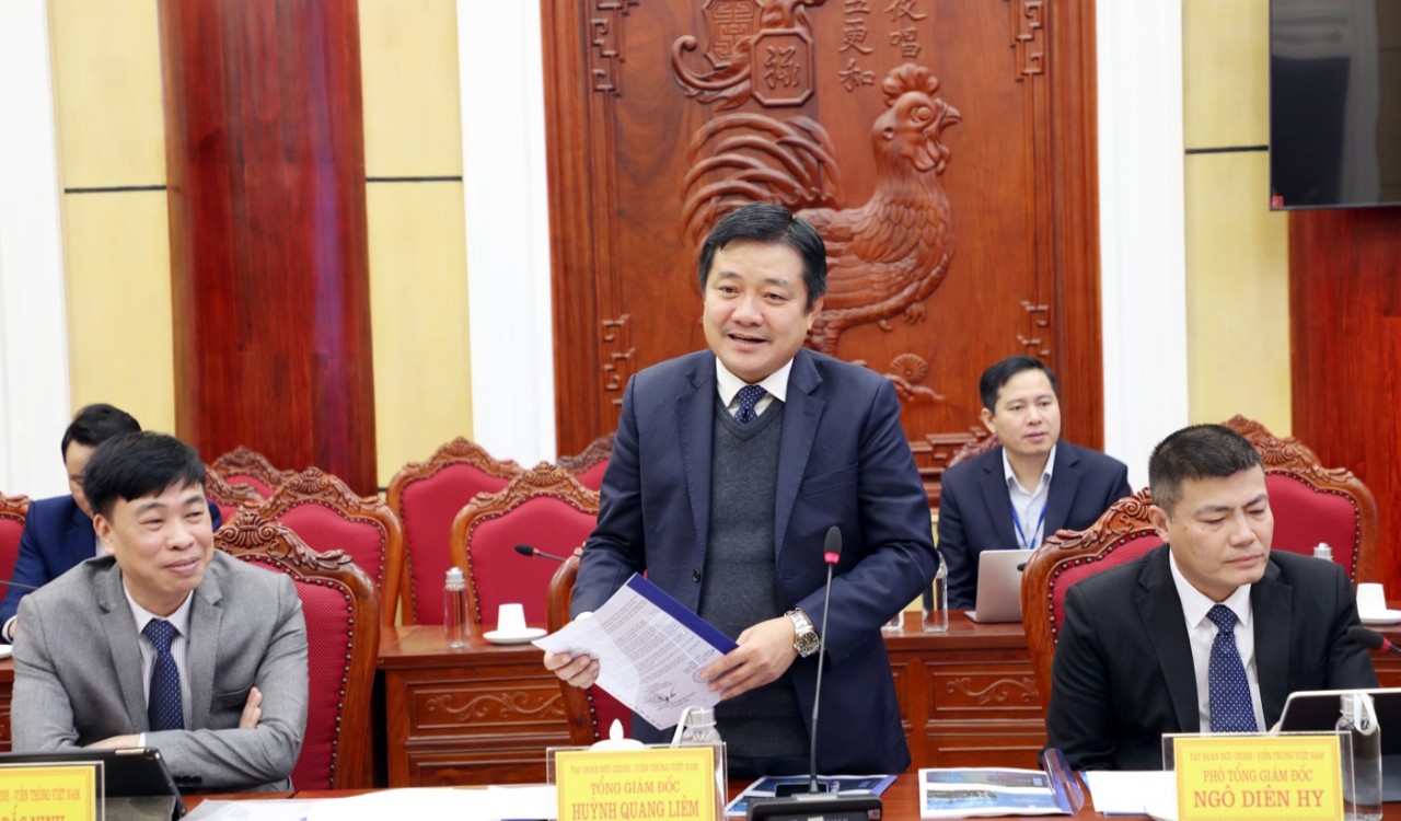 Tổng Giám đốc Tập đoàn VNPT Huỳnh Quang Liêm phát biểu tại Hội nghị