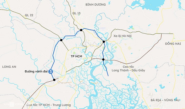 Hướng tuyến Vành đai 3 TP. Hồ Chí Minh. Đồ họa: Khánh Hoàng