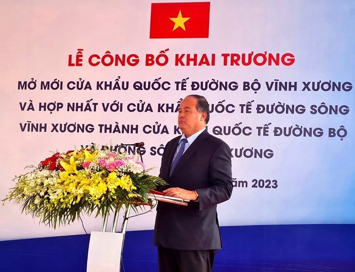 Ông Nguyễn Thanh Bình, Phó Bí thư Tỉnh ủy - Chủ tịch UBND tỉnh An Giang phát biểu tại buổi lễ