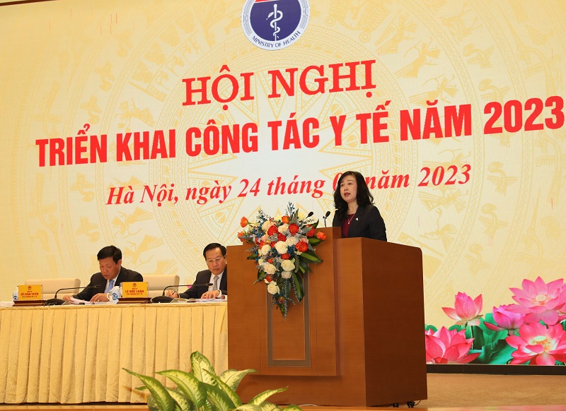 Bộ trưởng Bộ Y tế Đào Hồng Lan phát biểu tại Hội nghị