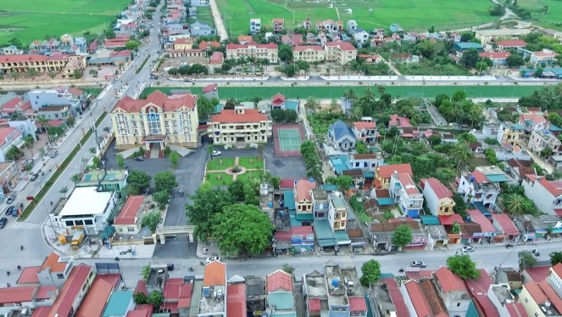 Toàn cảnh thị trấn Hậu Lộc, huyện Hậu Lộc, tỉnh Thanh Hoá