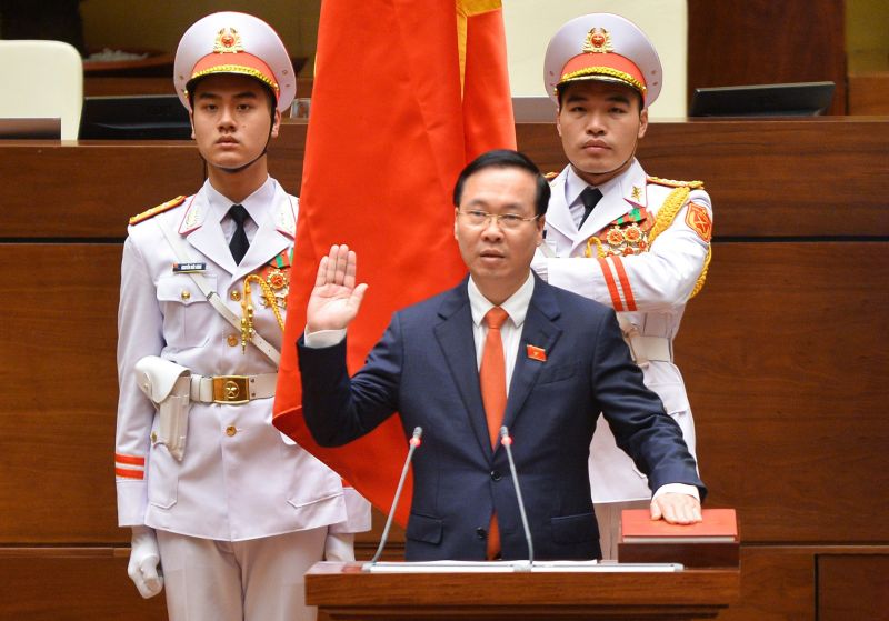Chủ tịch nước Võ Văn Thưởng tuyên thệ nhậm chức. Ảnh Quochoi.vn