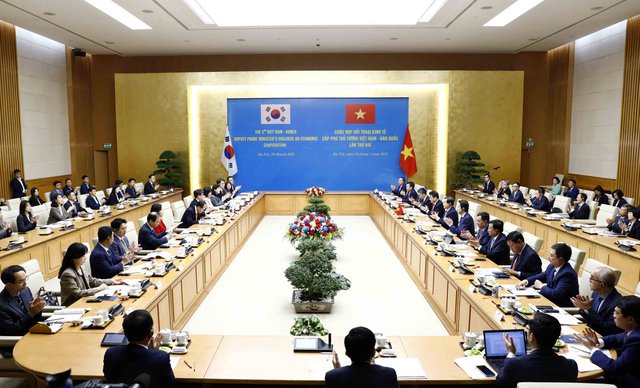 Thúc đẩy quan hệ Việt Nam - Hàn Quốc phát triển thực chất, hiệu quả, toàn diện. Ảnh VGP/Quang Thương