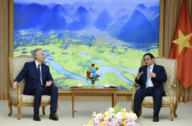Ông Tony Blair cho biết, trên cương vị Chủ tịch Viện TBI, ông sẽ tiếp tục hợp tác, hỗ trợ Việt Nam, cụ thể hóa và thúc đẩy các dự án hợp tác trong các lĩnh vực mà hai bên có thế mạnh và nhu cầu - Ảnh: VGP/Nhật Bắc