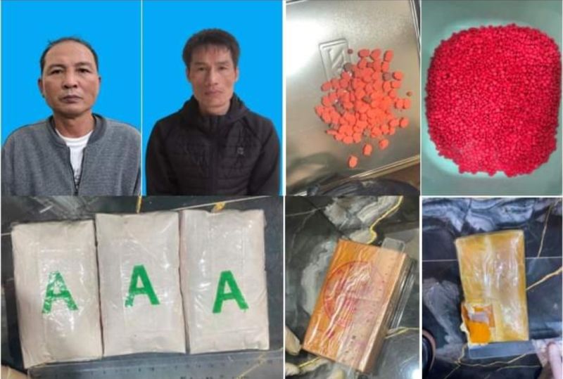 Hai đối tượng Huy, Dũng cũng số ma túy bị Công an quận Lê Chân, Hải Phòng bắt giữ
