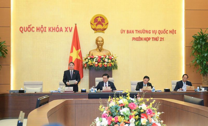 Phó Chủ tịch Quốc hội Nguyễn Đức Hải, điều hành phiên họp. Ảnh quochoi.vn