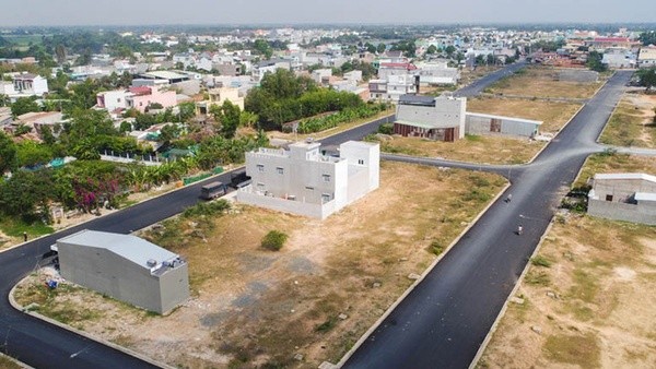 Một góc dự án Khu đô thị Sân bay tại phường 1, thị xã Kiến Tường, tỉnh Long An.