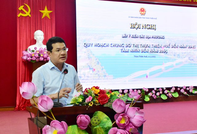 Ông Hoàng Hải Minh- PCT UBND tỉnh Thừa Thiên Huế phát biểu tại hội nghị