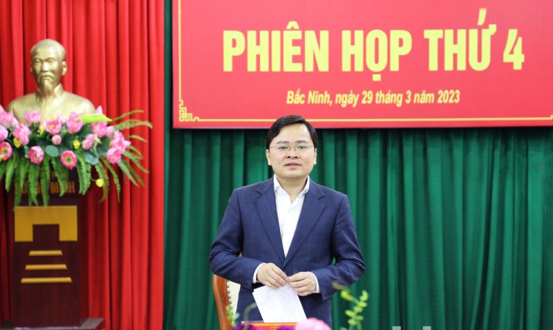 Bí thư Tỉnh ủy Nguyễn Anh Tuấn phát biểu tại Hội nghị