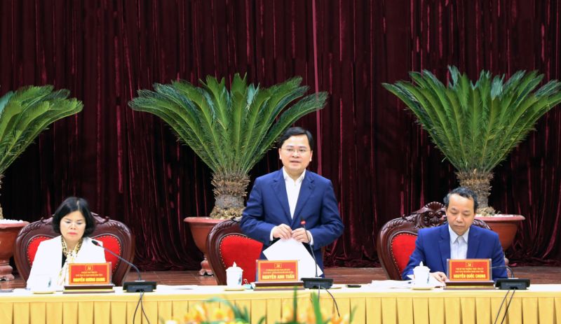 Bí thư Tỉnh ủy Nguyễn Anh Tuấn phát biểu kết luận Hội nghị