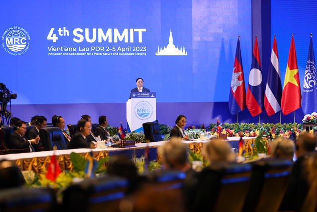 Thủ tướng Chính phủ Phạm Minh Chính đánh giá cao vai trò không thể thiếu của Ủy hội sông Mekong quốc tế, đề cao những thành tựu quan trọng đã đạt được - Ảnh: VGP/Nhật Bắc